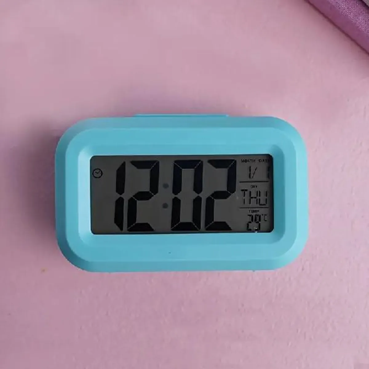 GENERICO - Reloj despertador pantalla led color celeste
