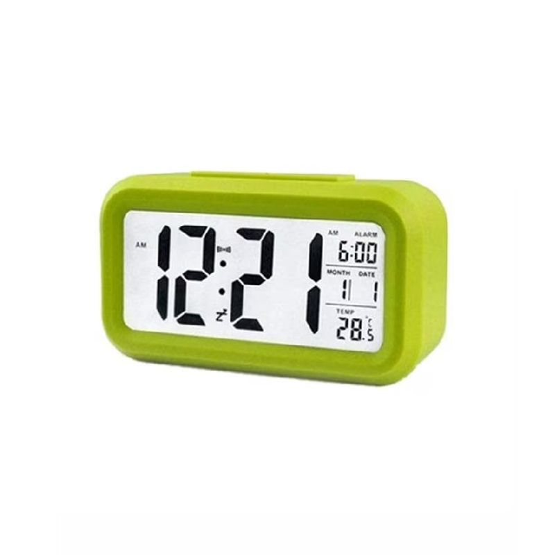 GENERICO - Reloj despertador pantalla led color verde
