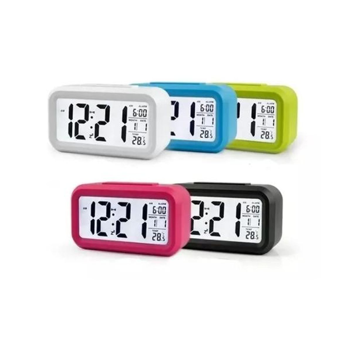 GENERICO - Reloj despertador pantalla led color verde