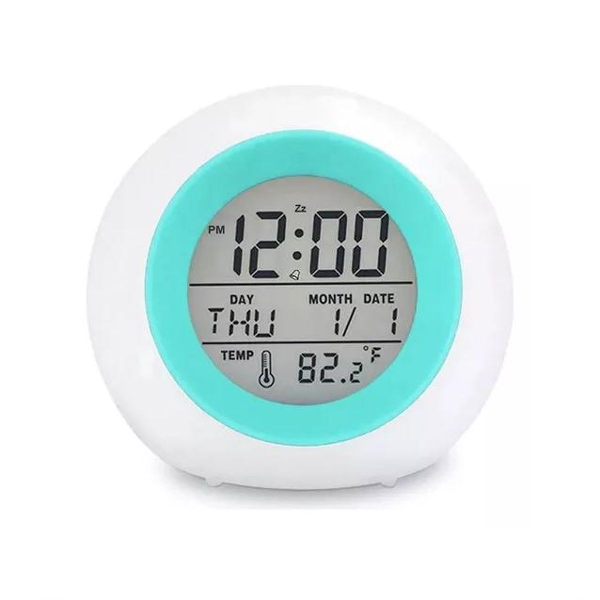 GENERICO - Reloj despertador pantalla redondo temperatura alarma col