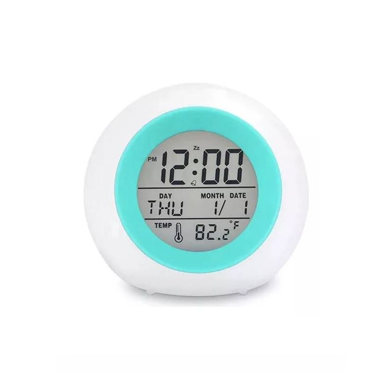GENERICO - Reloj despertador pantalla redondo temperatura alarma col