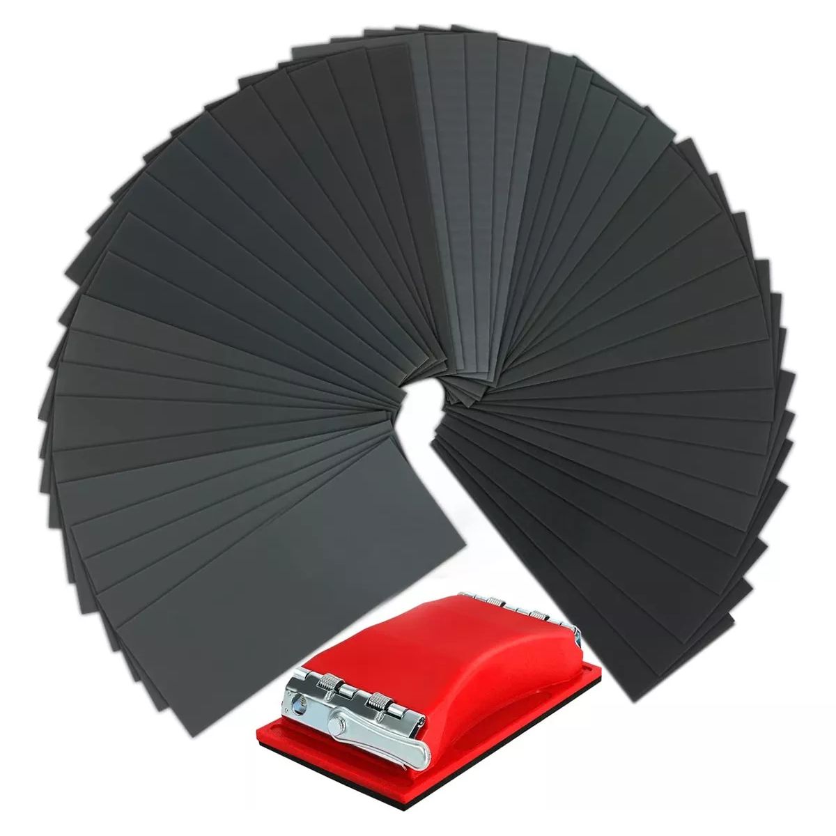 BITART - 90 Lija Pliego Madera 230x90mm Granos 400-3000+mango Rojo