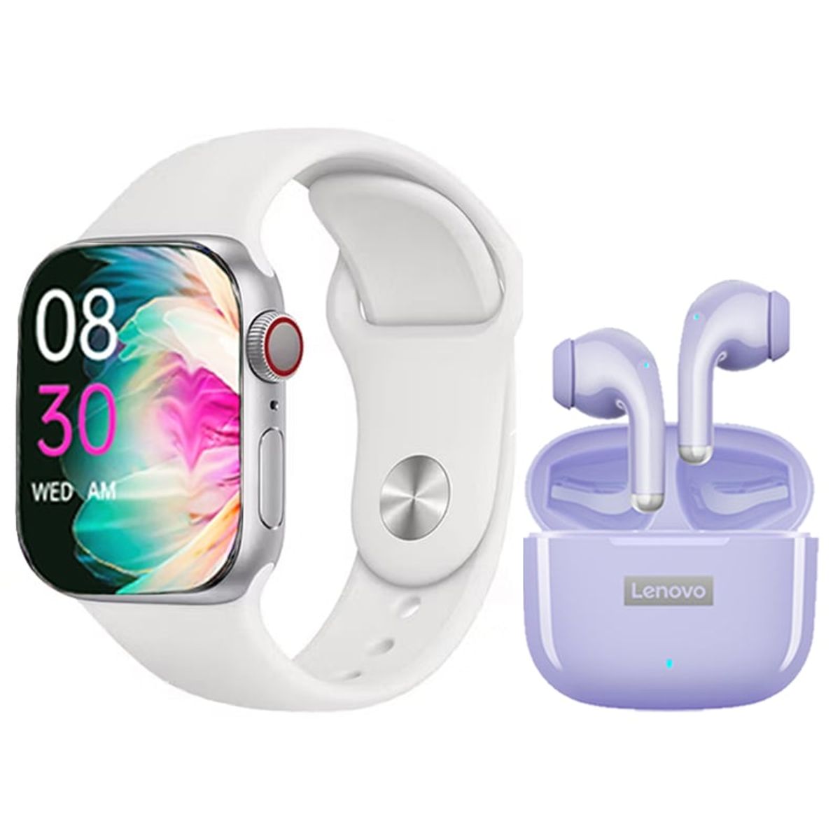 LENOVO - Audífonos Lenovo LP40 Pro De Tws-Púrpura y Toumi Watch 2 Pro-Blanco