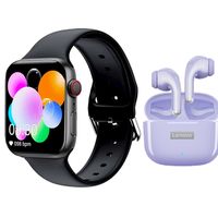 Audífonos LP40 Pro De Tws-Púrpura y Toumi Watch 2 Pro-Negro