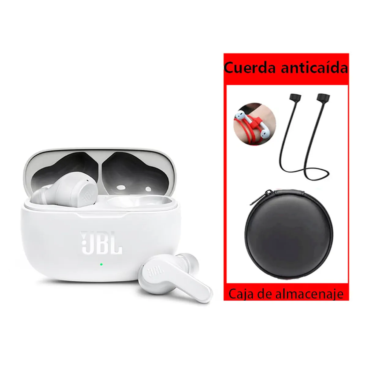 JBL - Audífonos Bluetooth JBL WAVE 200TWS - Blanco y Estuche-B