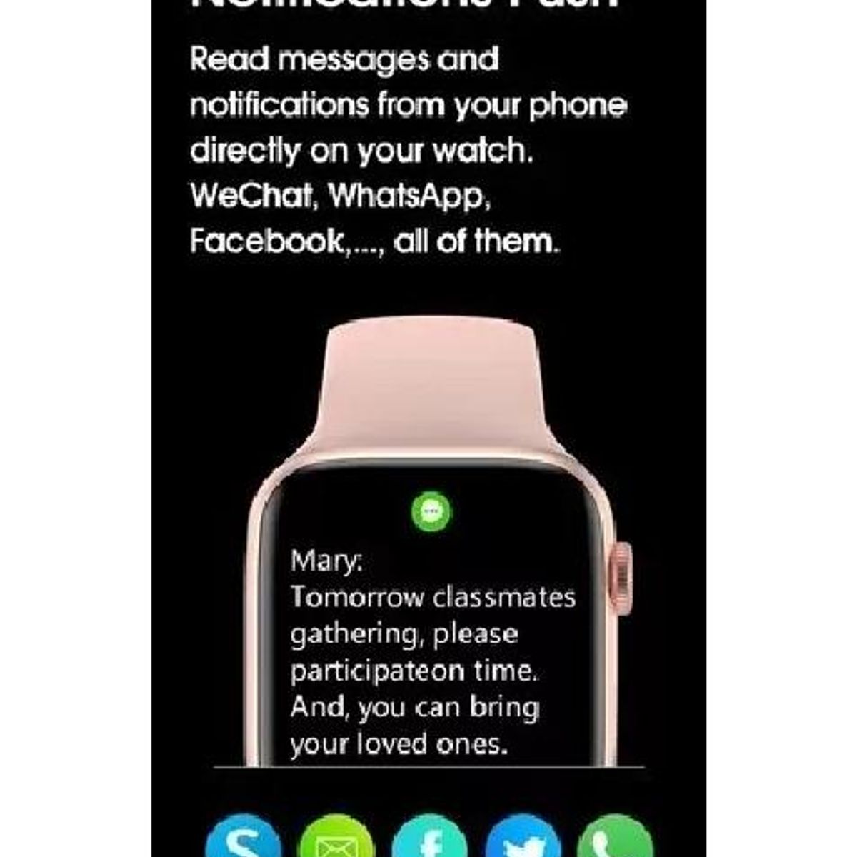 GENERICO - Reloj inteligente pro call serie 7 color rosado