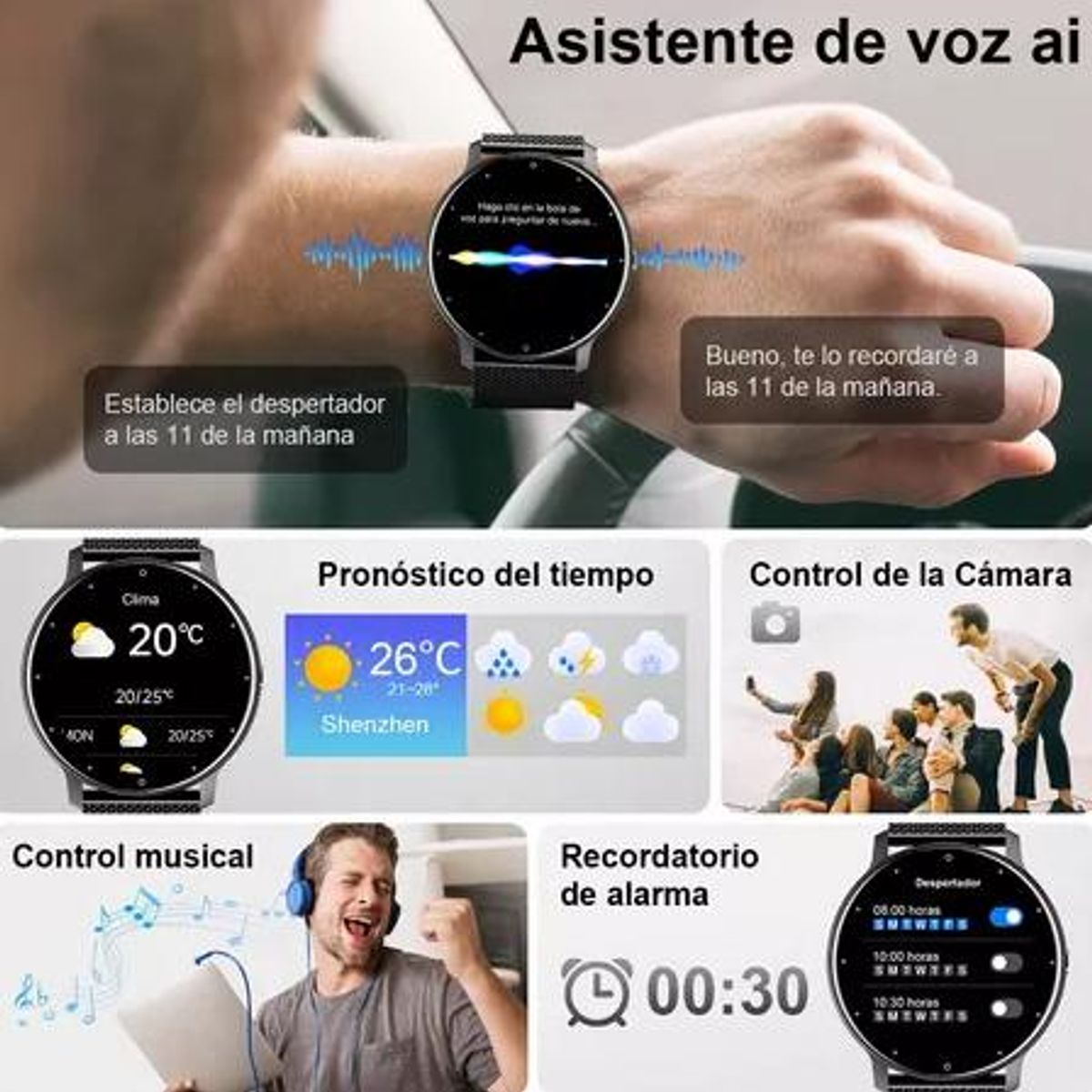 GENERICO - Reloj inteligente hombre mujer smartwatch llamada bluetoo