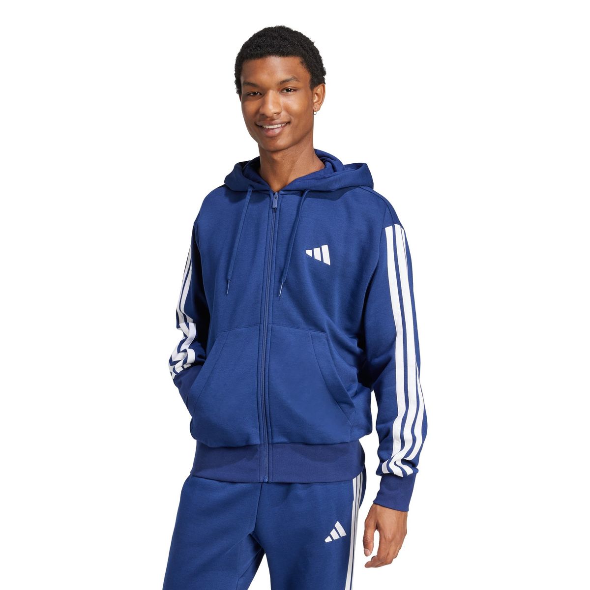 ADIDAS - Polerón con Capucha Essentials Fleece 3 Tiras