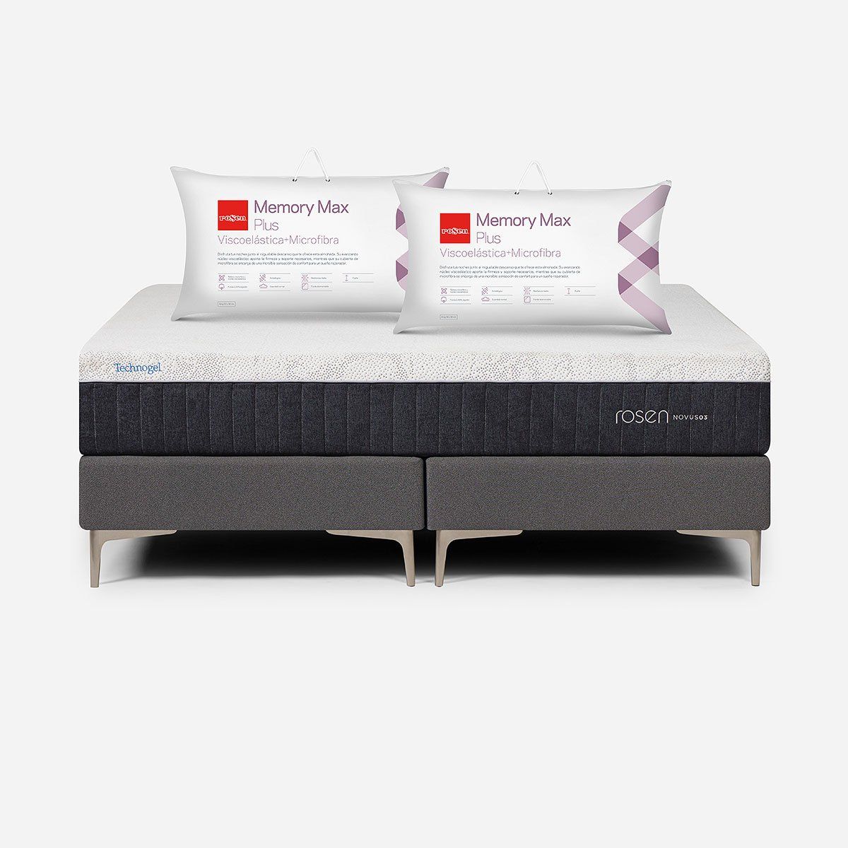 ROSEN - Cama Europea Novus King + Almohada Memory Max Plus