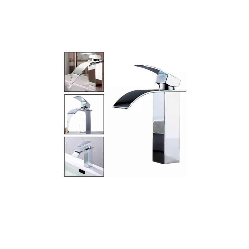 GENERICO - Llave Grifo Monomando Lavamanos Cascada Moderna Cromada