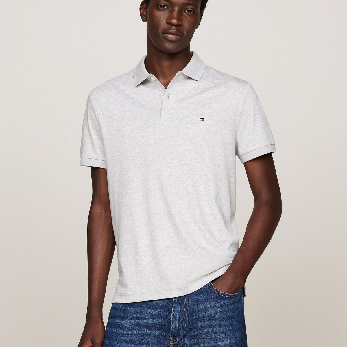 TOMMY HILFIGER - Polo Essential Liquid Cotton Blanco Tommy Hilfiger