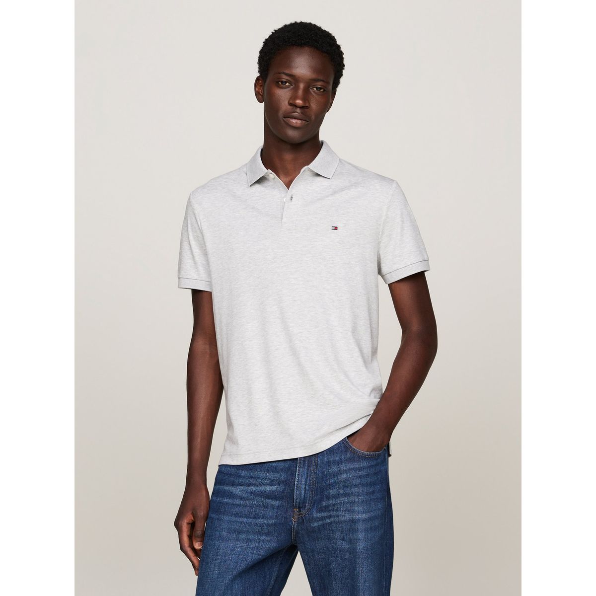 TOMMY HILFIGER - Polo Essential Liquid Cotton Blanco Tommy Hilfiger