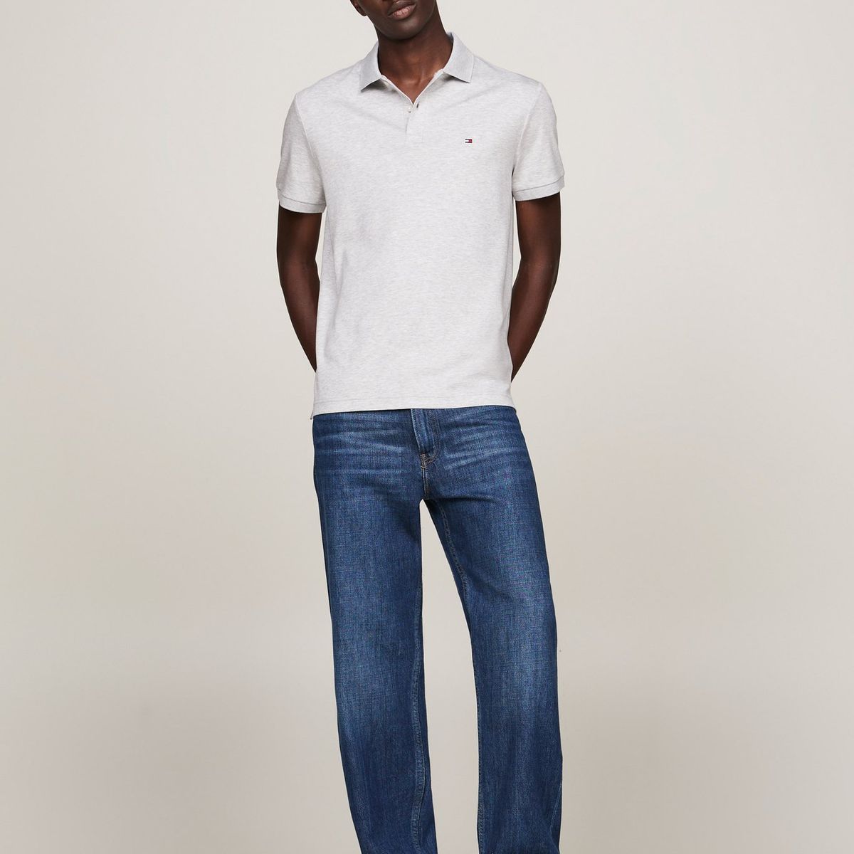 TOMMY HILFIGER - Polo Essential Liquid Cotton Blanco Tommy Hilfiger