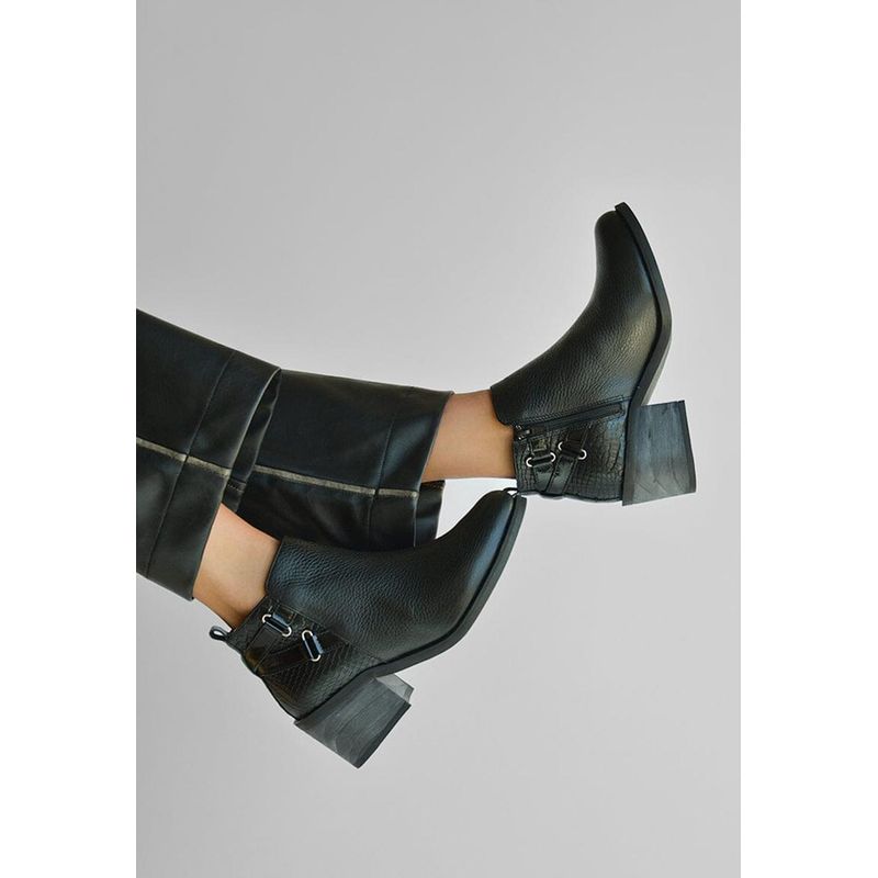 GIANI DAFIRENZE - Botin Mujer De Cuero Olga Negro C4