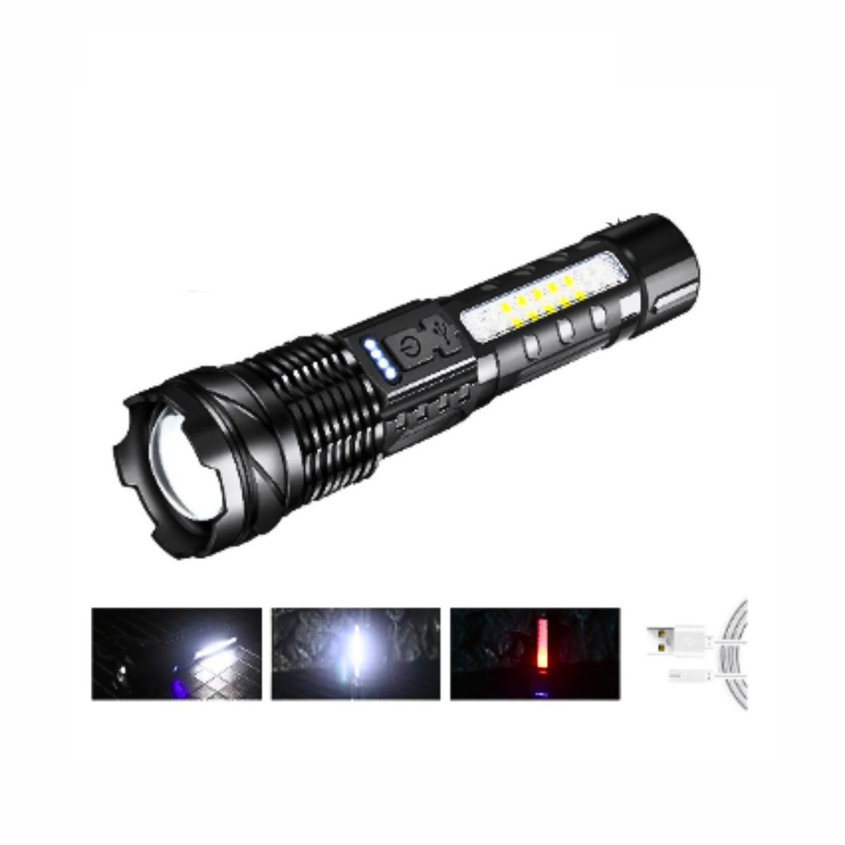 GENERICO - Linterna De Mano Luz Led Con Zoom Recargable 3000m