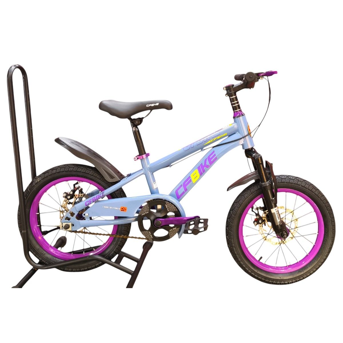 GENERICO - Bicicleta Aro 16  CfBike Cfeng Con Freno Disco Gris Log Lila