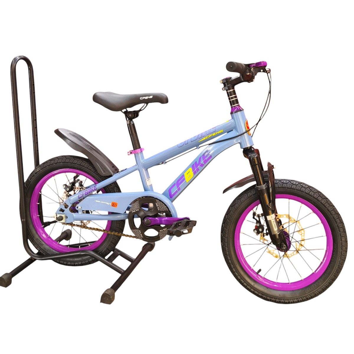 GENERICO - Bicicleta Aro 16  CfBike Cfeng Con Freno Disco Gris Log Lila