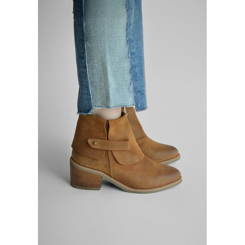 GIANI DAFIRENZE - Botin Mujer De Cuero Nadia Camel C2.
