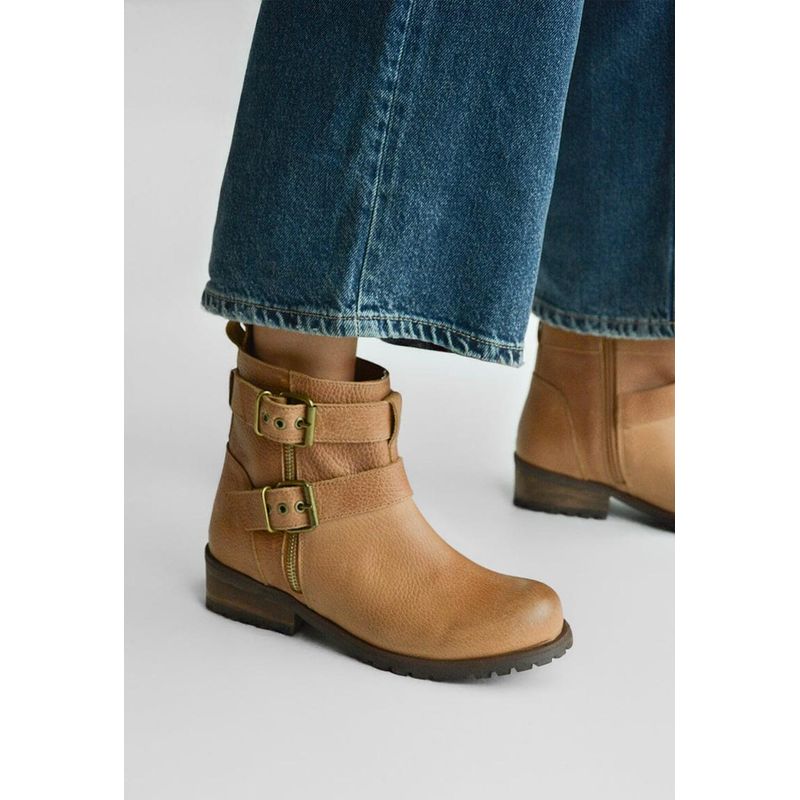 GIANI DAFIRENZE - Botin Mujer De Cuero Sally Camel C2