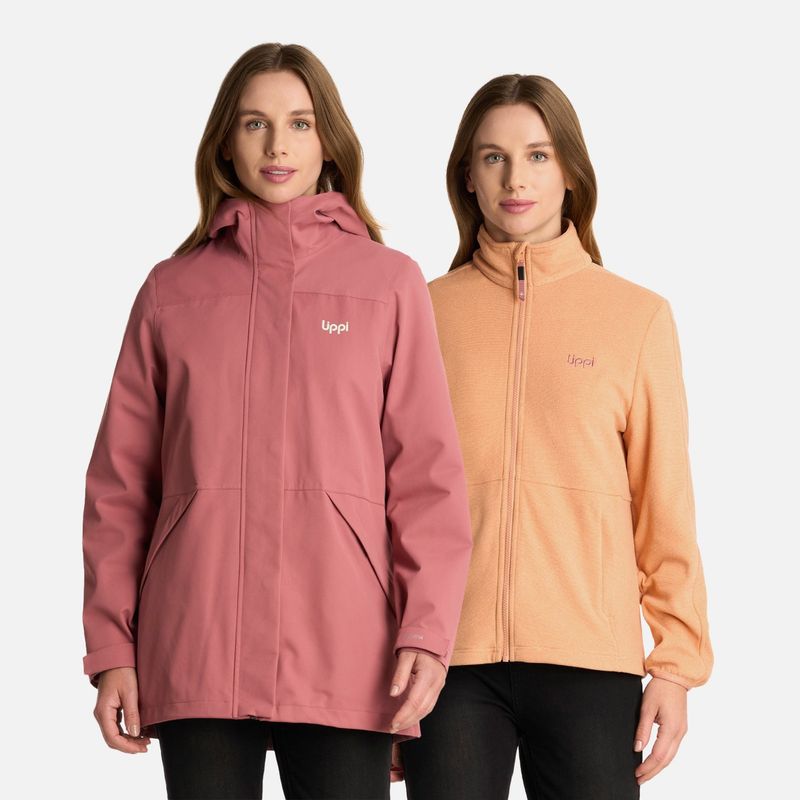 LIPPI - Chaqueta Mujer Lake Fusion 3 B-Dry Jacket Rosa Oscuro Lippi.-