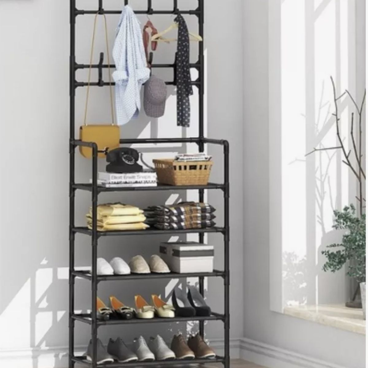 MOMO - Zapatero Organizador Colgador Zapatos Armario Perchero Color Negro