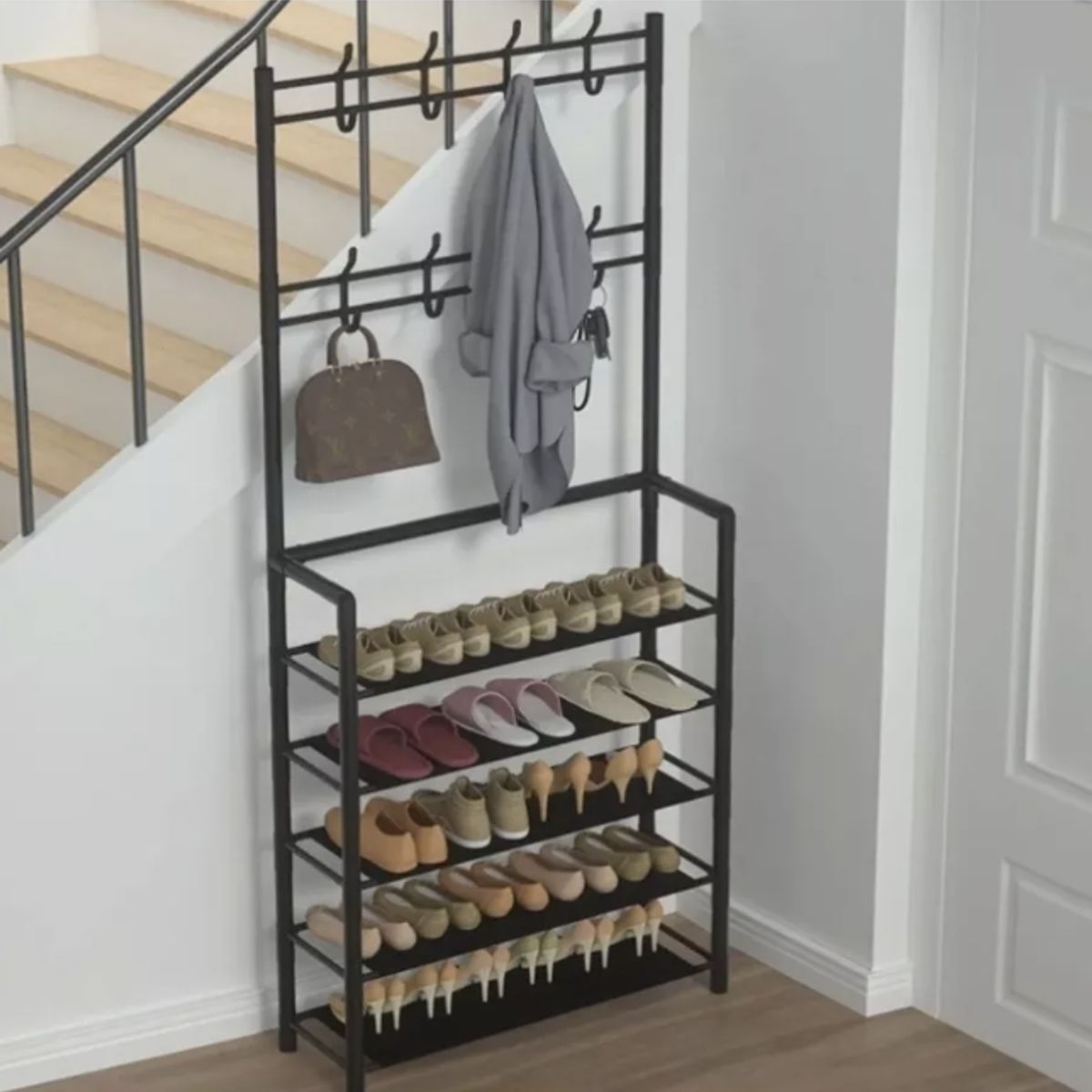 MOMO - Zapatero Organizador Colgador Zapatos Armario Perchero Color Negro