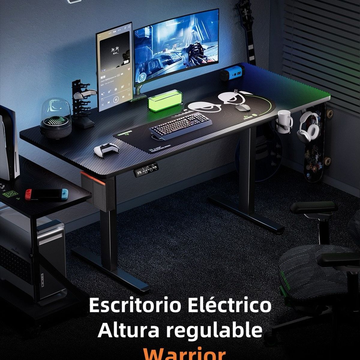 LUBABYCAS - Escritorio Eléctrico Regulable Warrior 120cm LuBabycas