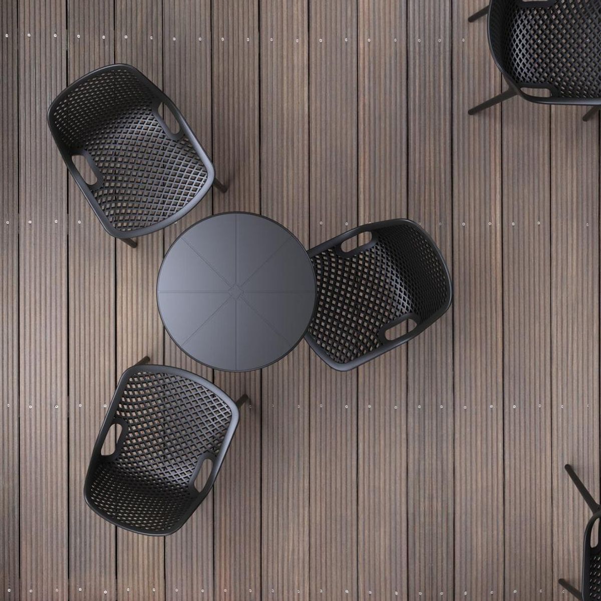 PANDALINO - Pack 4 Sillas Bardo Negras- Resistente para Interior y Exterior