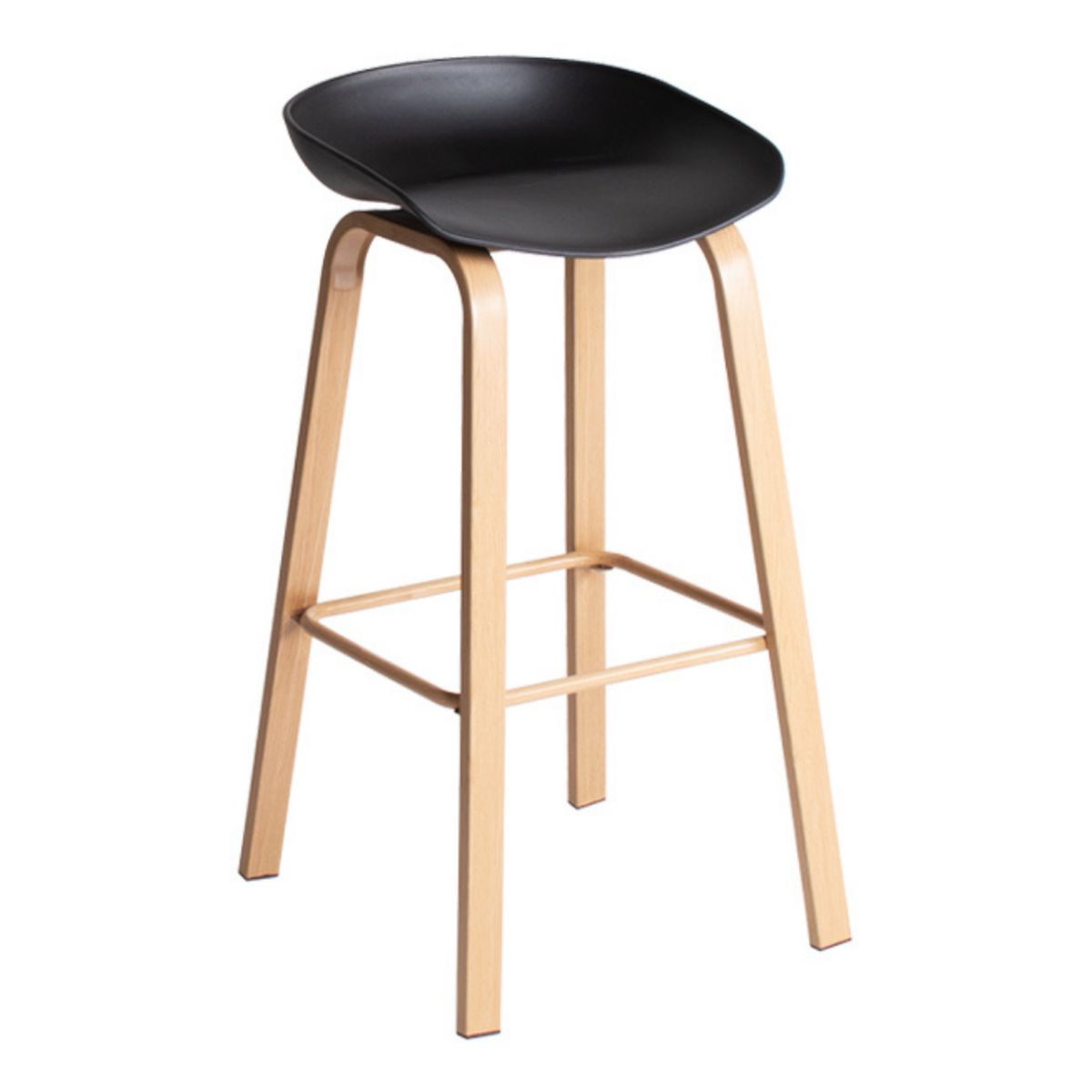 PANDALINO - Taburete Viggo 75cm Negro - Asiento Cómodo - Estilo Nórdico