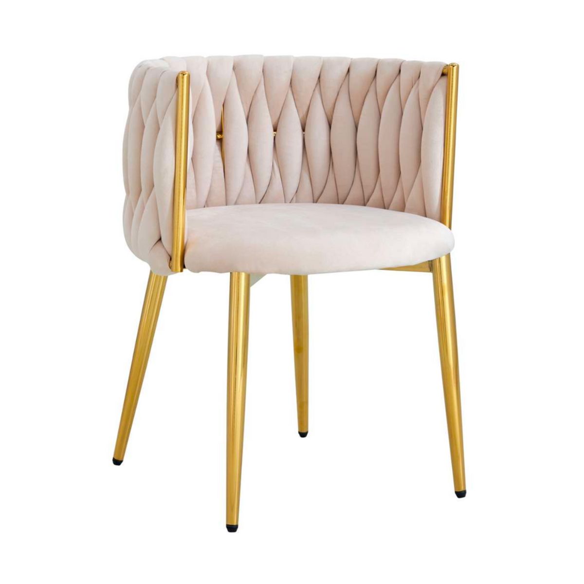 PANDALINO - Silla Mizzi Beige - Terciopelo - Diseño Elegante y Cómoda