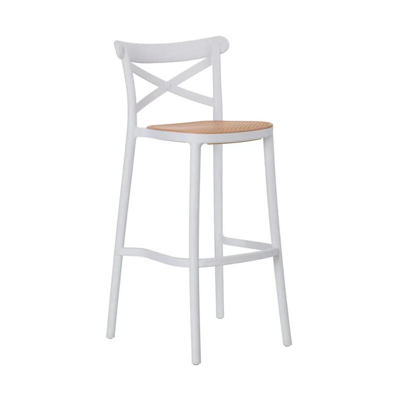 PANDALINO - Taburete Bar Valentino Blanco 75 cm - Elegante y Duradero - Exterior