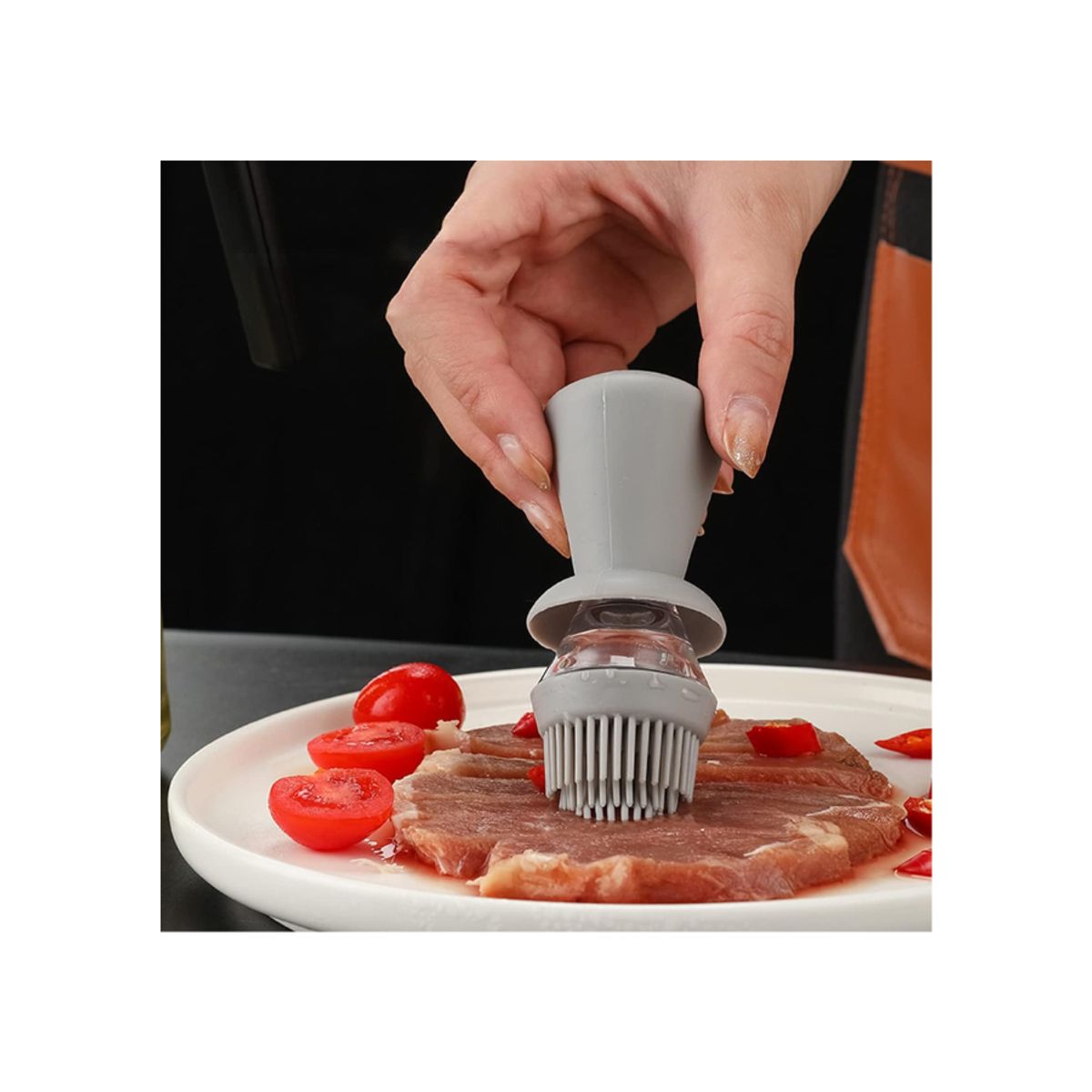 GENERICO - Dispensador de aceite con cepillo utensilio botella aceitera cocina