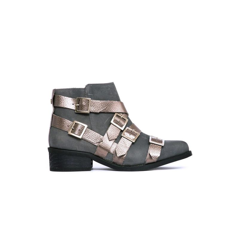 GIANI DAFIRENZE - Botin Mujer De Cuero Zaha Gris C2