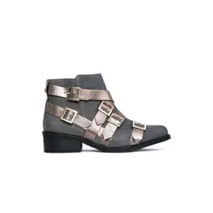 GIANI DAFIRENZE - Botin Mujer De Cuero Zaha Gris C2