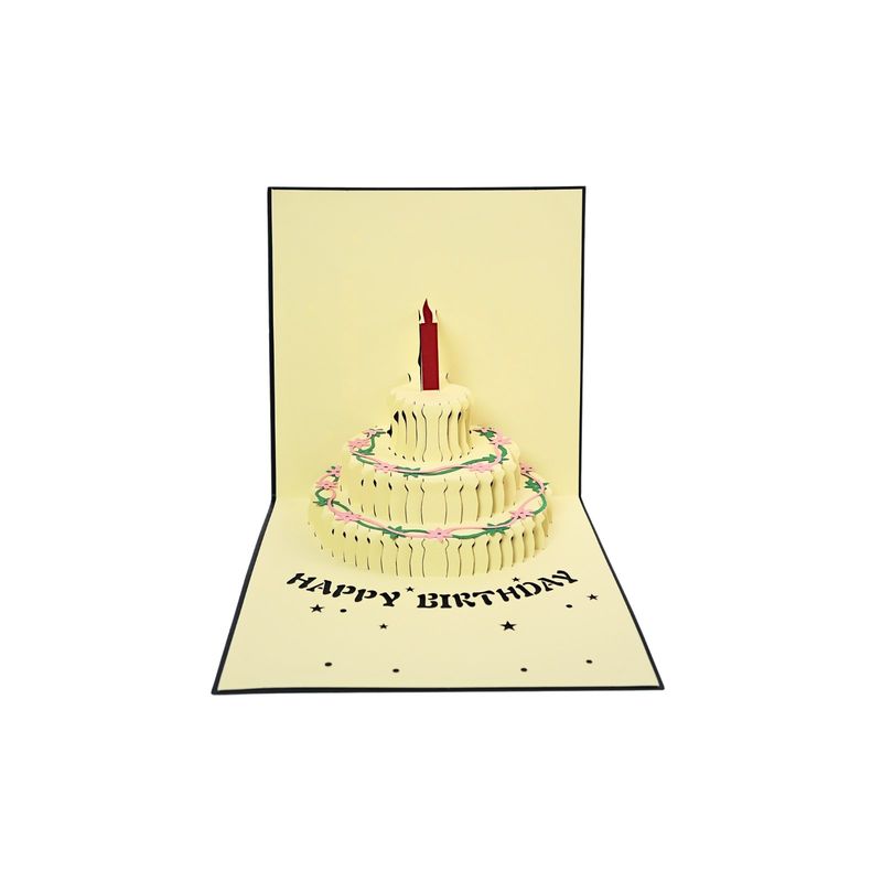 SOLEIO - Tarjeta Plegable Pastel De Cumpleaños Con Efecto 3d Azul