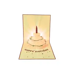 SOLEIO - Tarjeta Plegable Pastel De Cumpleaños Luz Y Música Roja
