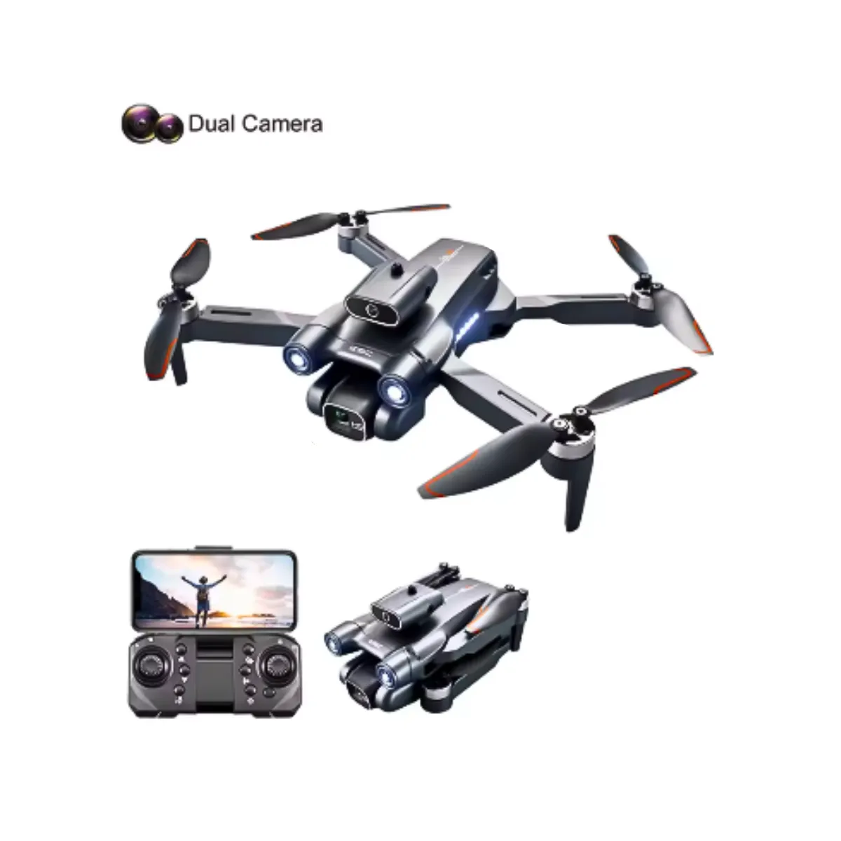 GENERICO - Drone Cámara Dual Hd Sin Escobilla Evita Obstáculos Wifi