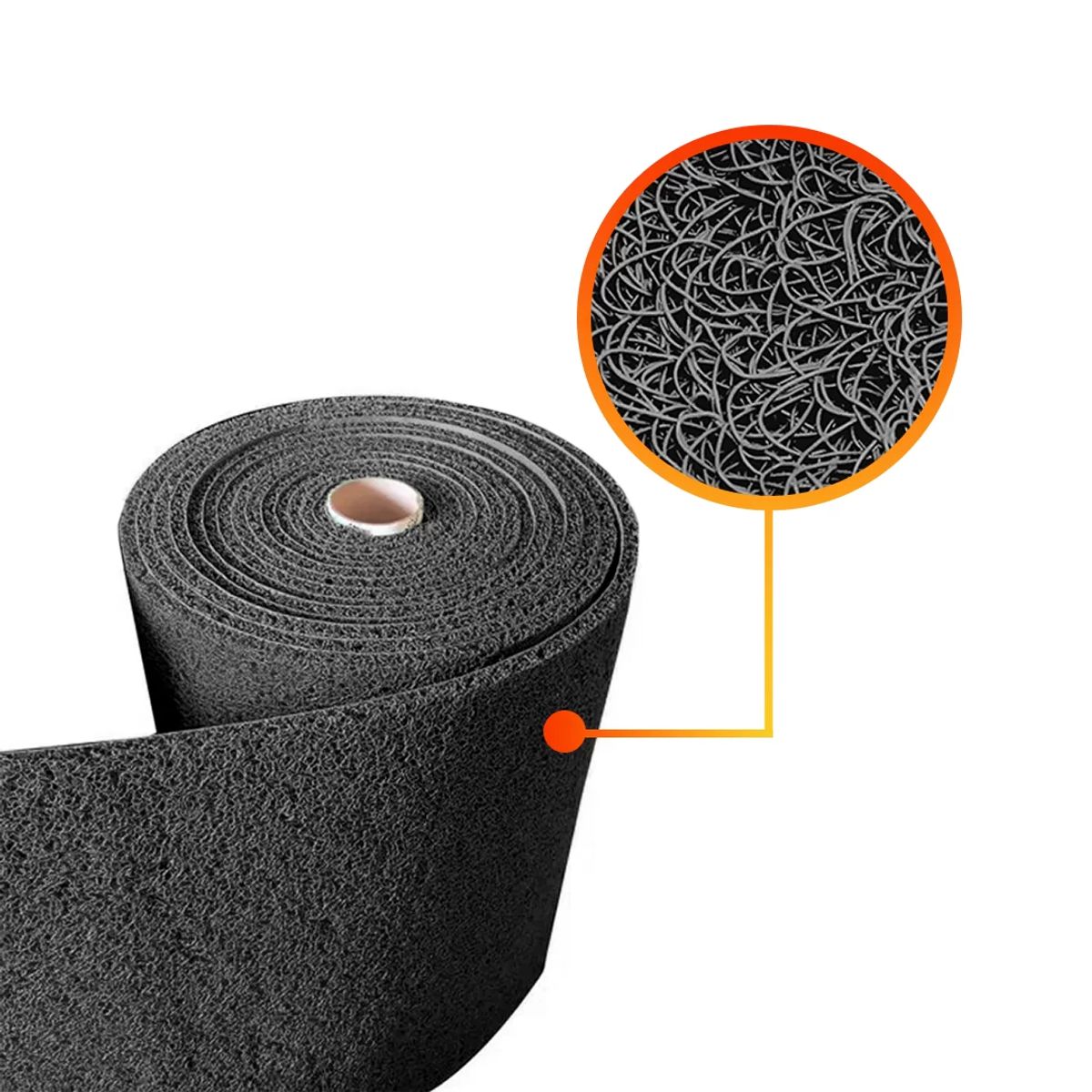 QRUBBER - Piso PVC limpiapiés 1.20mt x 12mts Gris QRubber