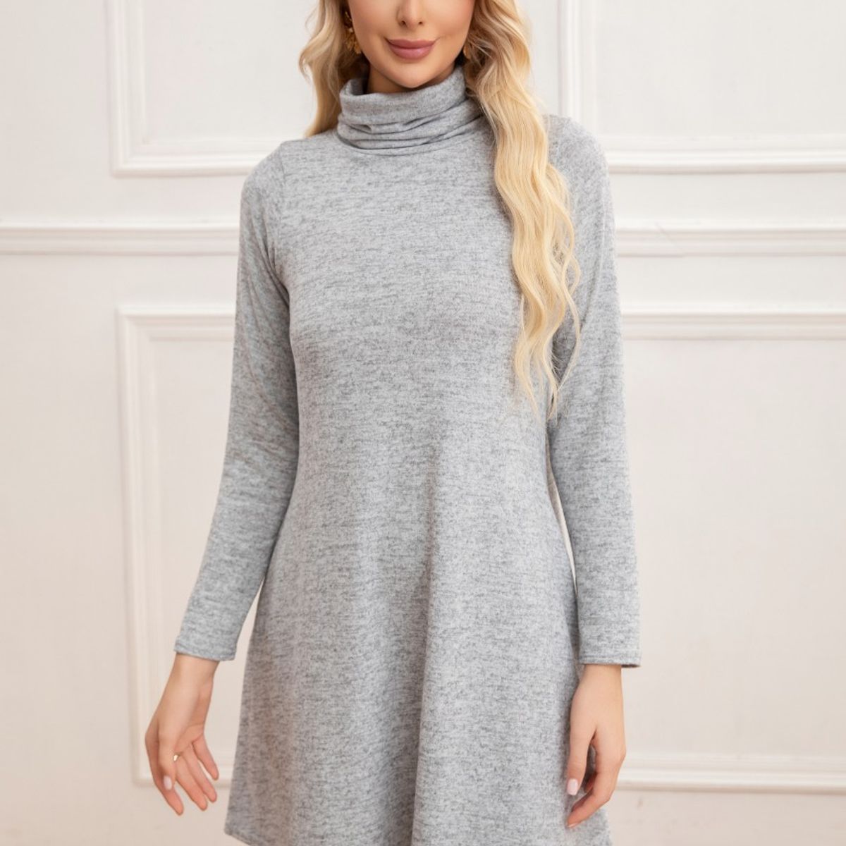 LIKE SHOP - Mini Vestido Corto Mujer Manga Larga Casual y Eventos 2002