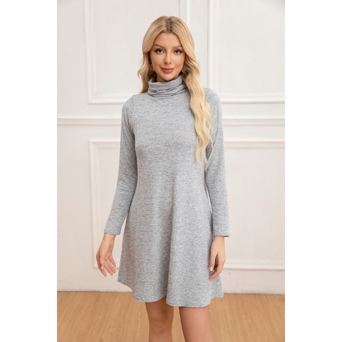 LIKE SHOP - Mini Vestido Corto Mujer Manga Larga Casual y Eventos 2002