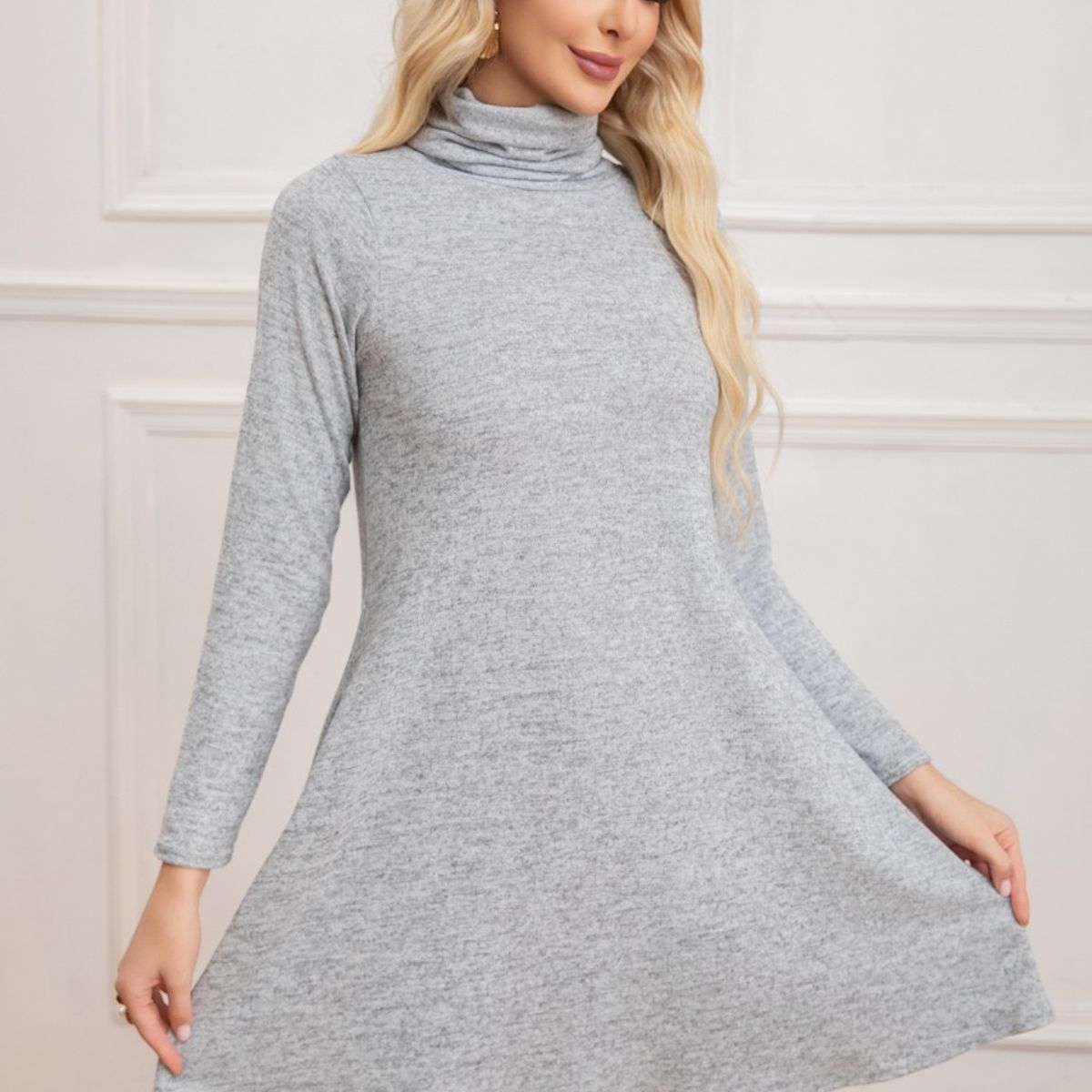 LIKE SHOP - Mini Vestido Corto Mujer Manga Larga Casual y Eventos 2002