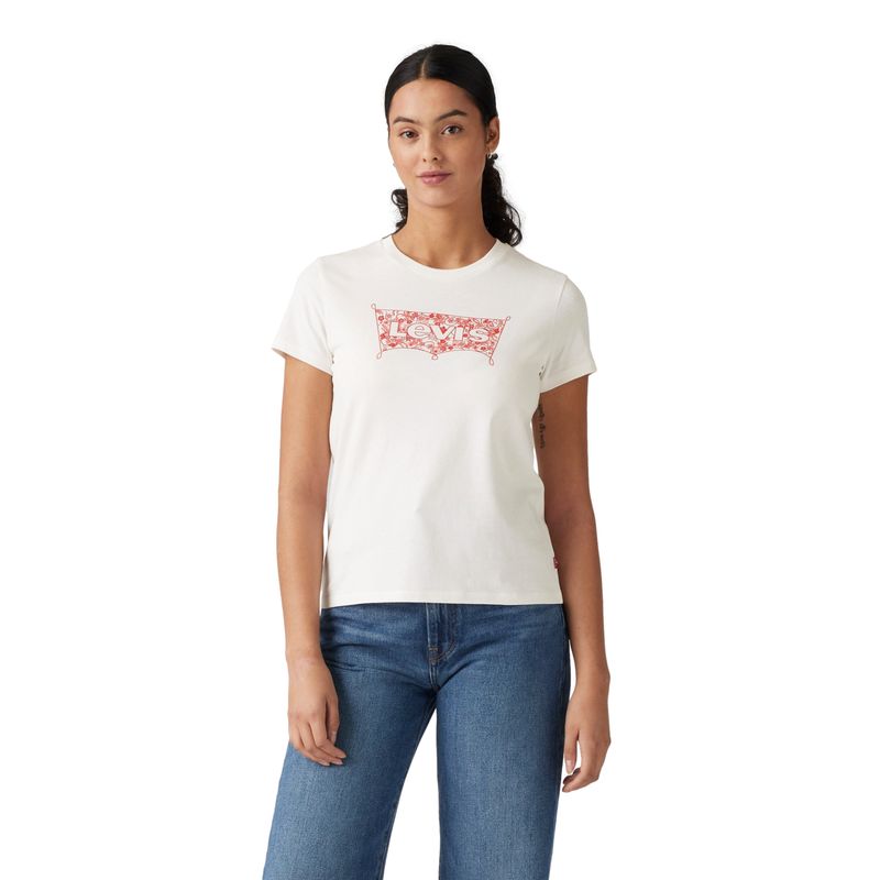 LEVIS - Polera Mujer Floral Bandana Print Blanco Levis