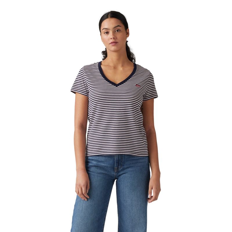LEVIS - Polera Mujer Perfect Vneck Azul Levis