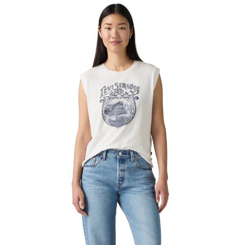 LEVIS - Polera Mujer Boxy Tank Blanco Levis