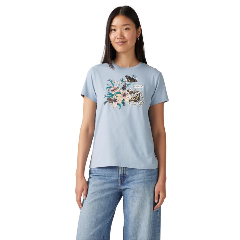 LEVIS - Polera Mujer The Perfect Tee Celeste Levis