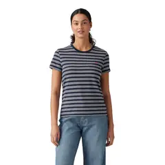 LEVIS - Polera Mujer Everet Stripe Negro