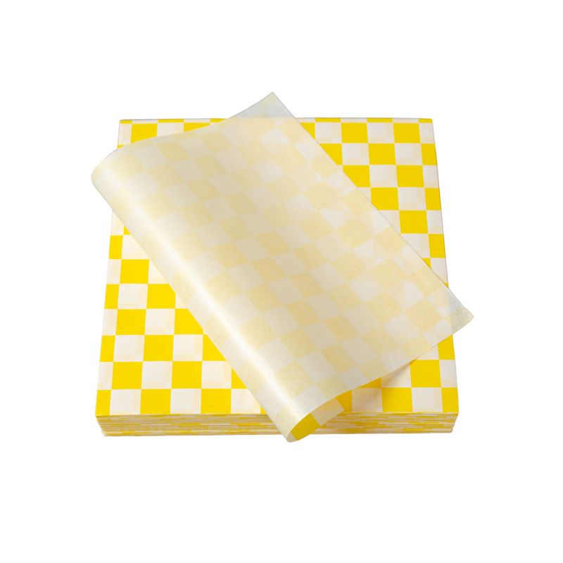 GENERICO - Papel Antigrasa Cuadros Amarillo 33x33cm 1 X 100 Hojas