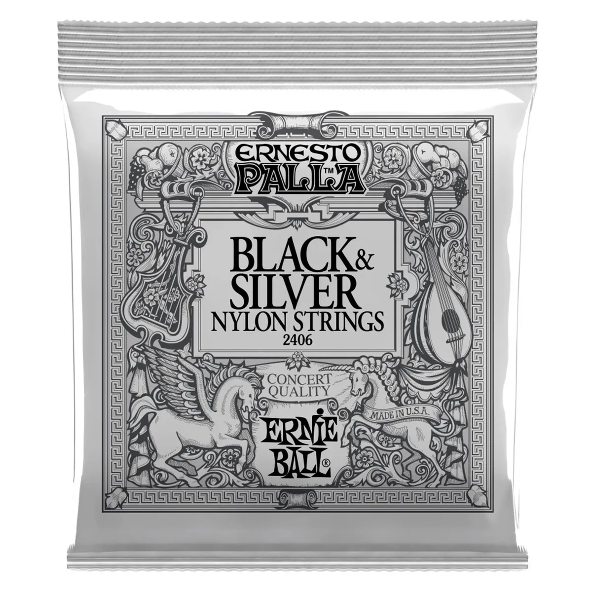 ERNIE BALL - Cuerdas Guitarra Clasica Ernie Ball E PALLA BLACK AND SILVER