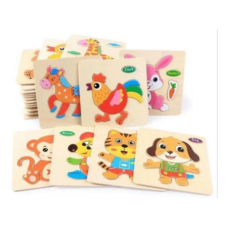 GENERICO - Pack 2 Rompecabezas De Madera Para Niños Pequeños