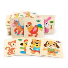 GENERICO - Pack 2 Rompecabezas De Madera Para Niños Pequeños